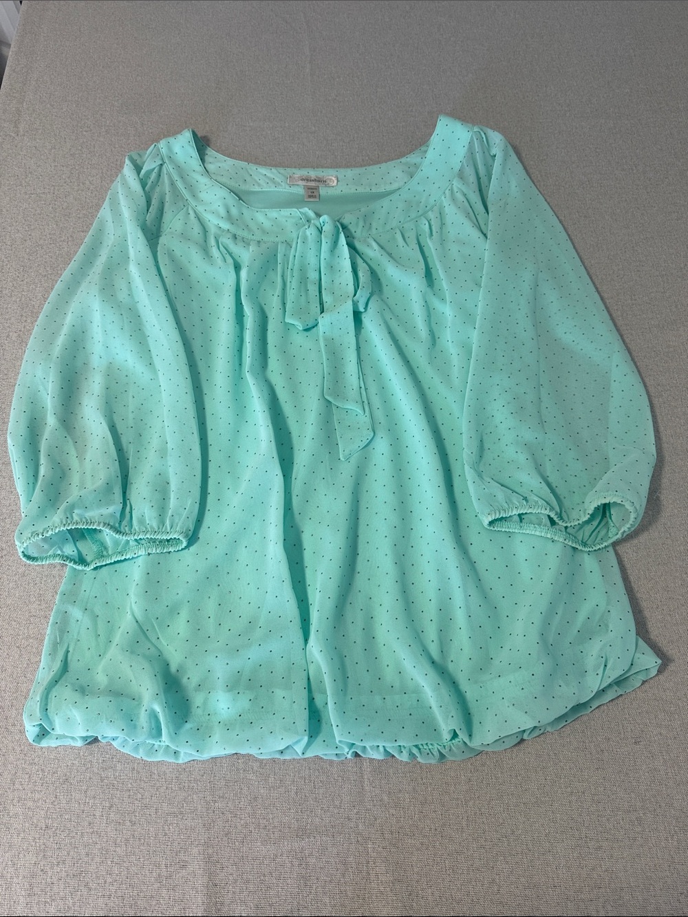 Dress barn Women’s Mint Green Tie-Neck Blouse SZ 1X - Picture 14 of 14